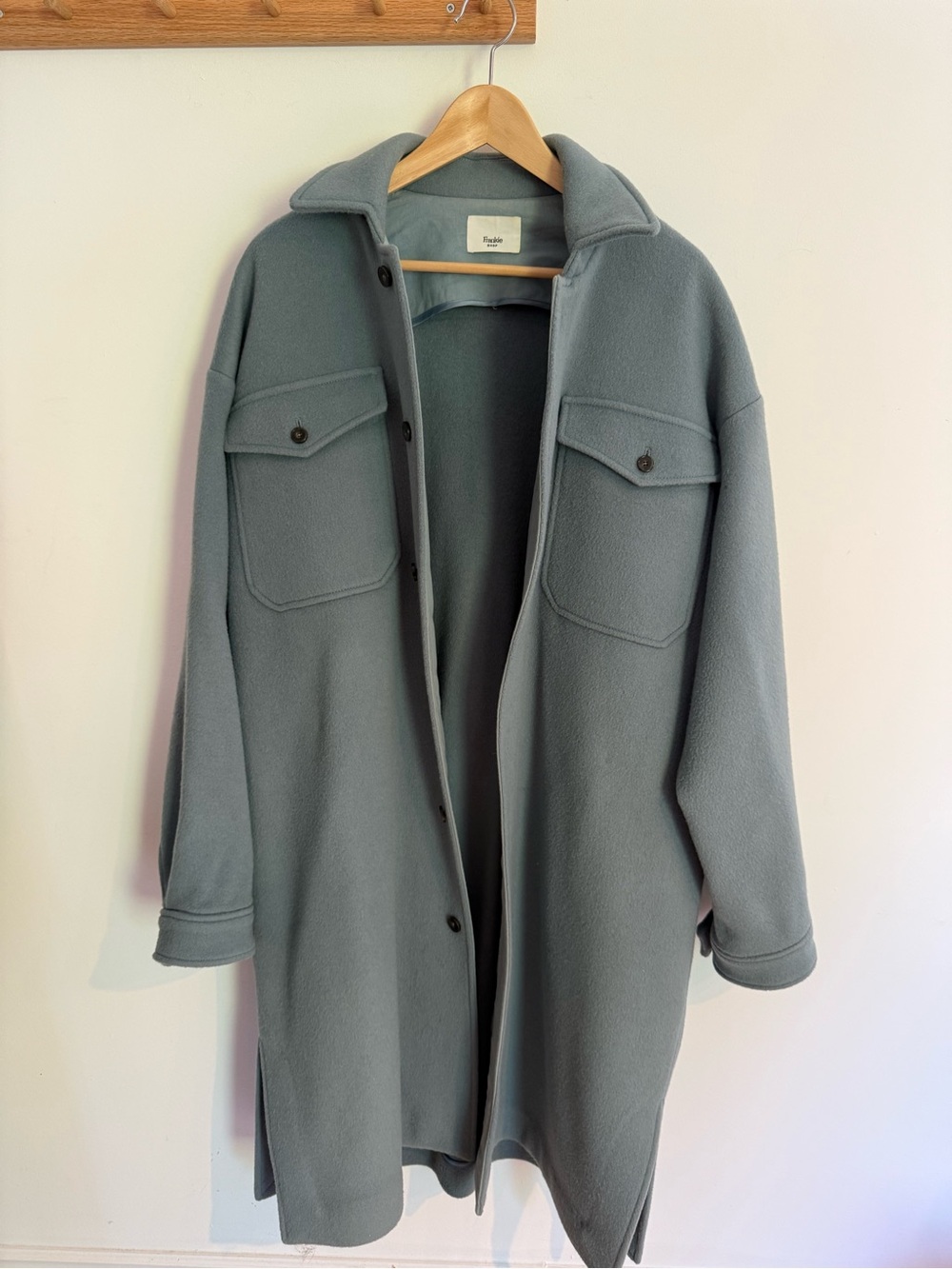 Frankie Shop Blue Gray Wool Utility Styled Coat - Picture 4 of 11